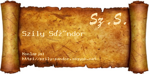 Szily Sándor névjegykártya